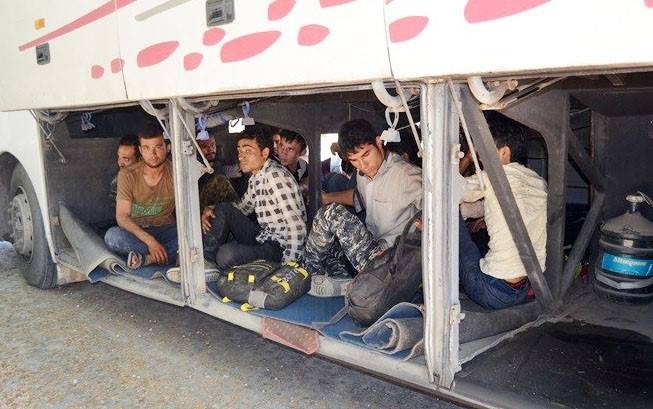 Kaçak göçmen taşıyan otobüs şoförü tutuklandı