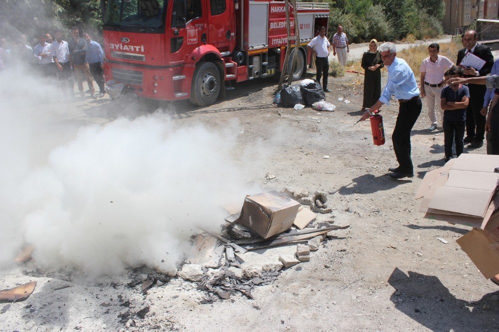 Hakkari’de yangın tatbikatı