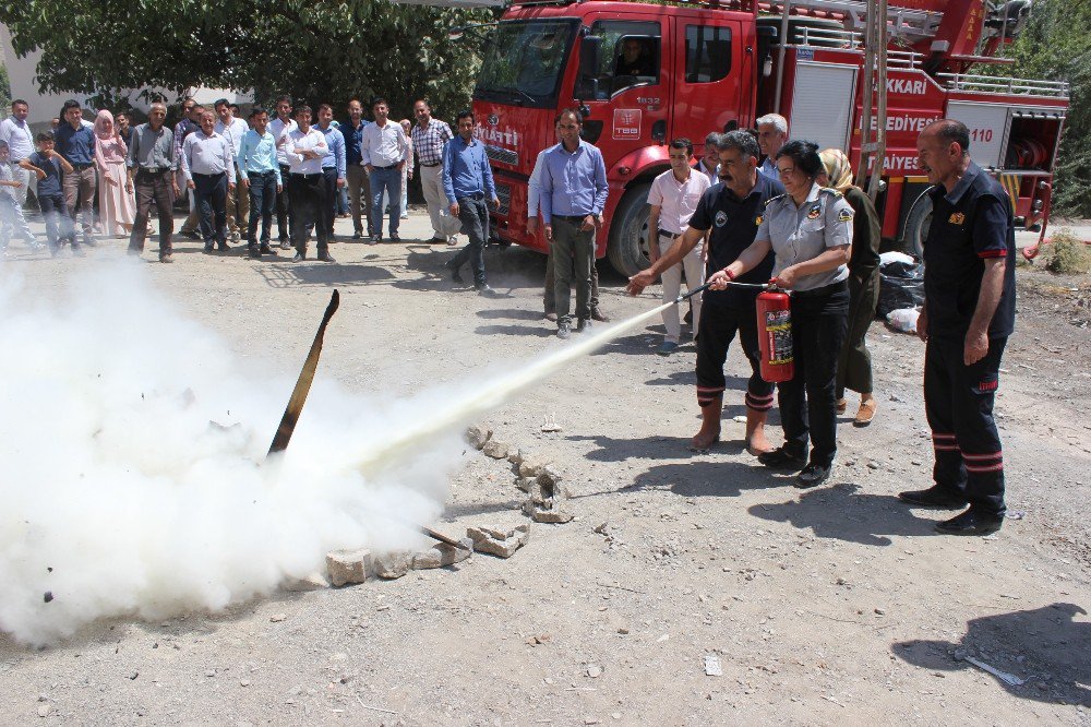 Hakkari’de yangın tatbikatı