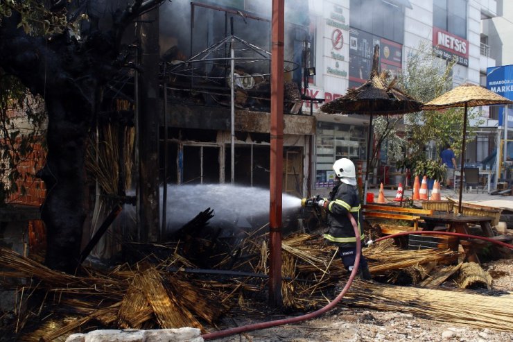 Kopan elektrik teli hasır dükkanını yaktı