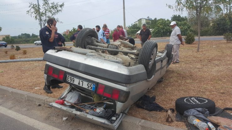 Samsun’da otomobil takla attı: 2 ağır yaralı