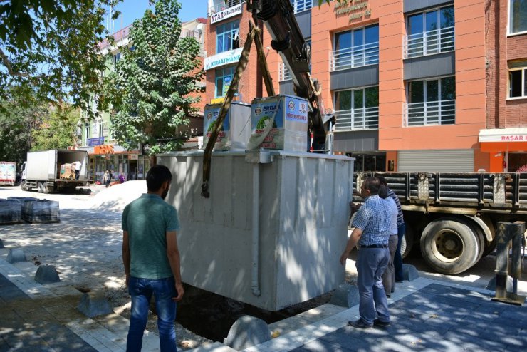 Erbaa Cumhuriyet Meydanına yer altı çöp konteyneri