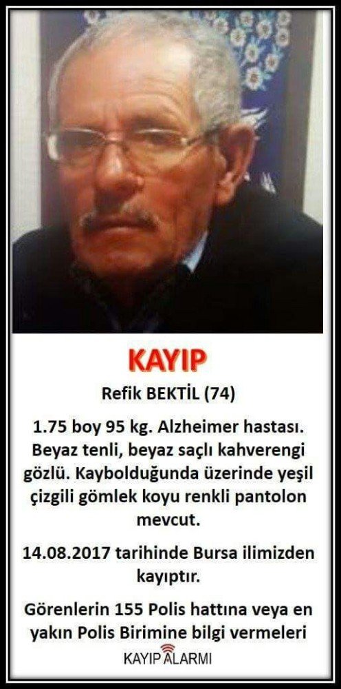 Kayıp alzheimer hastası aranıyor