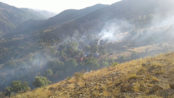 Tunceli’de bir ev ve meyve ağaçları yandı