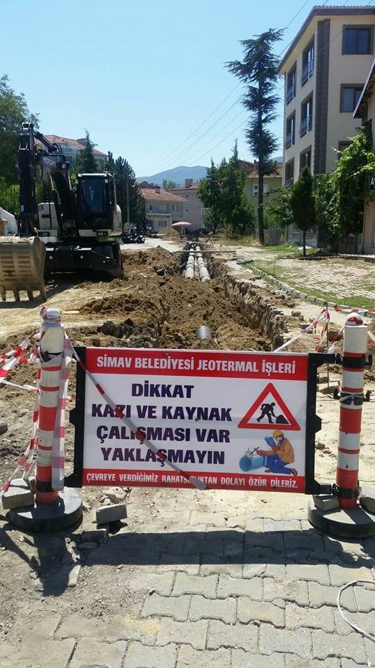 Simav’da Jeotermal ana hat yenileme çalışması