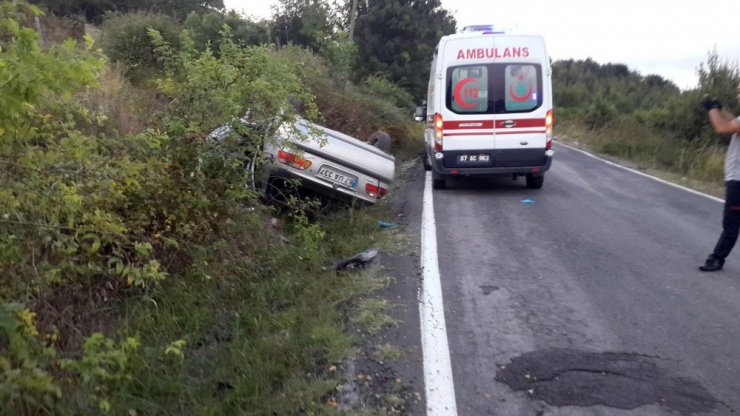 Yoldan çıkan otomobil takla attı: 3 yaralı