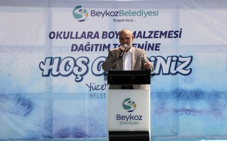 Beykoz’da 80 okula boya ve temizlik malzemesi desteği