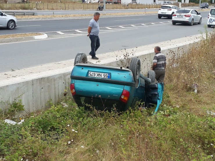 Otomobil takla attı: 1 yaralı