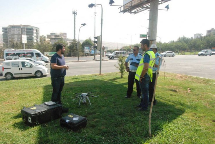 Şanlıurfa’da ilk defa drone ile trafik uygulaması yapıldı