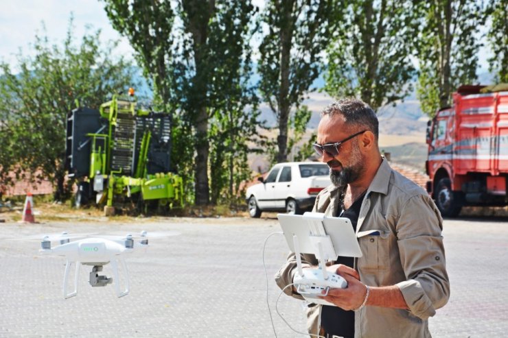 Sungurlu polisinden ‘drone’lu emniyet kemeri uygulaması