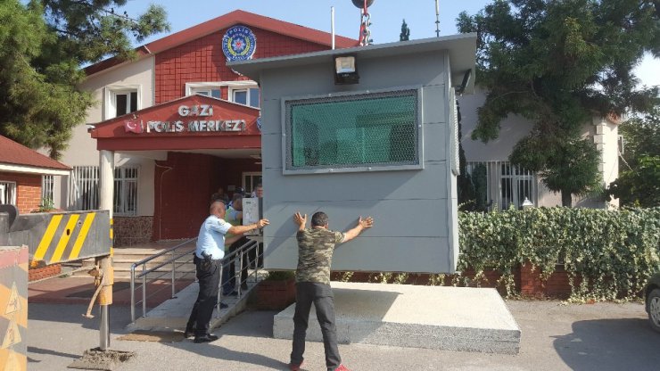 Samsun’da polis merkezlerine zırhlı nöbet kulübesi