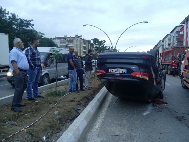 Samsun’da otomobil takla attı: 1 yaralı