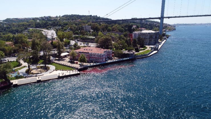 Kana bulanan İstanbul Boğazı havadan görüntülendi