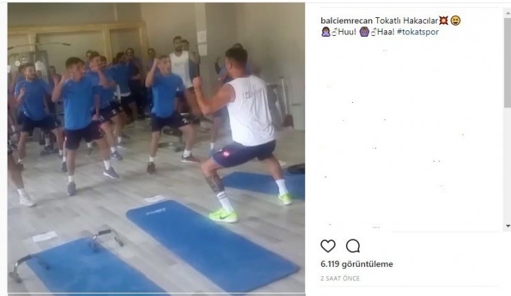 Tokatspor’da futbolculardan Haka dansı