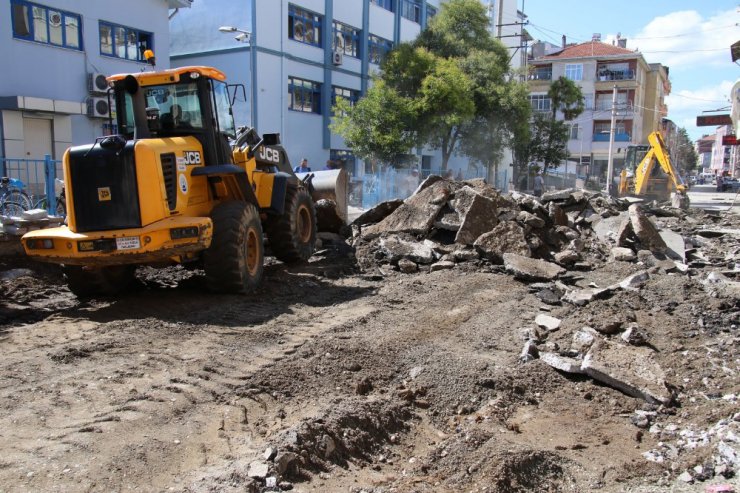 Bafra’da beton yol seferberliği