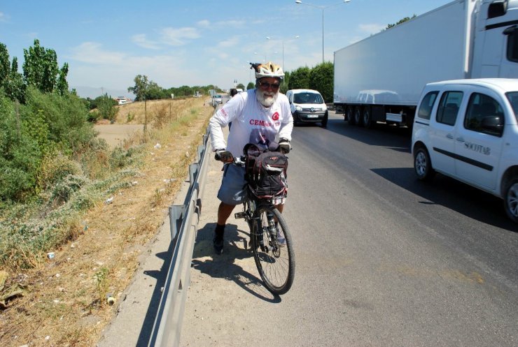 Oğlu anısına pedal çeviriyor