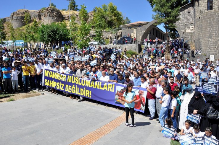 Diyarbakır’da Arakan protestosu