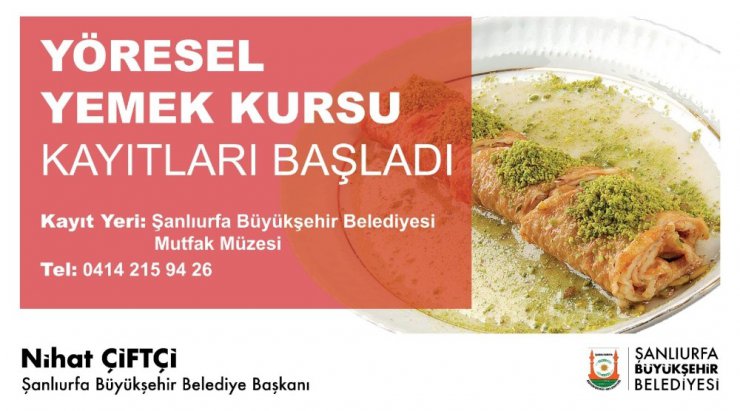 Şanlıurfa’da yöresel yemek kursu başlıyor