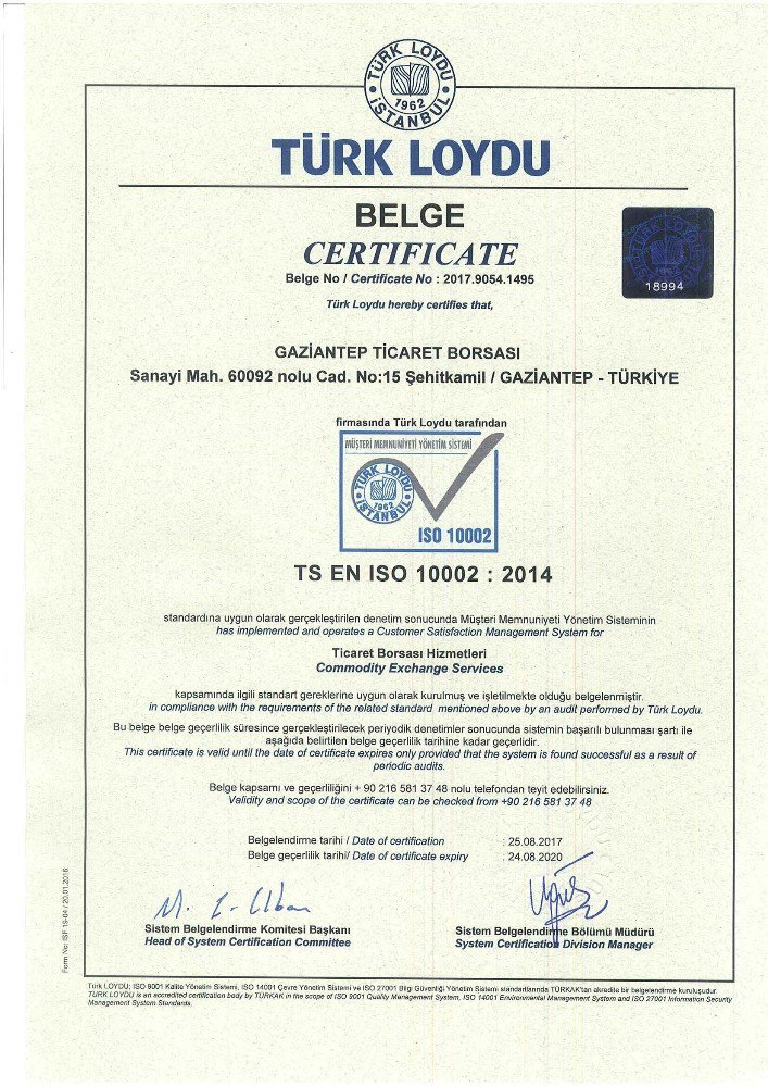 GTB üye memnuniyetini ISO 10002 ile taçlandırdı