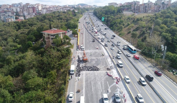 FSM Köprüsü’nde oluşan trafik yoğunluğu havadan görüntülendi