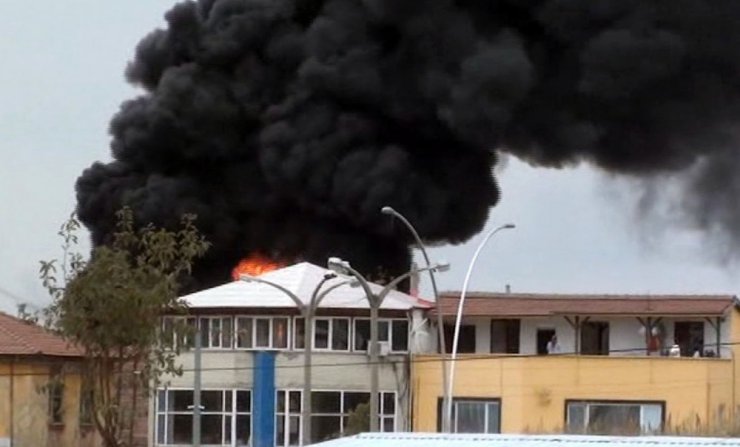 Çorum Sanayi Sitesinde korkutan yangın